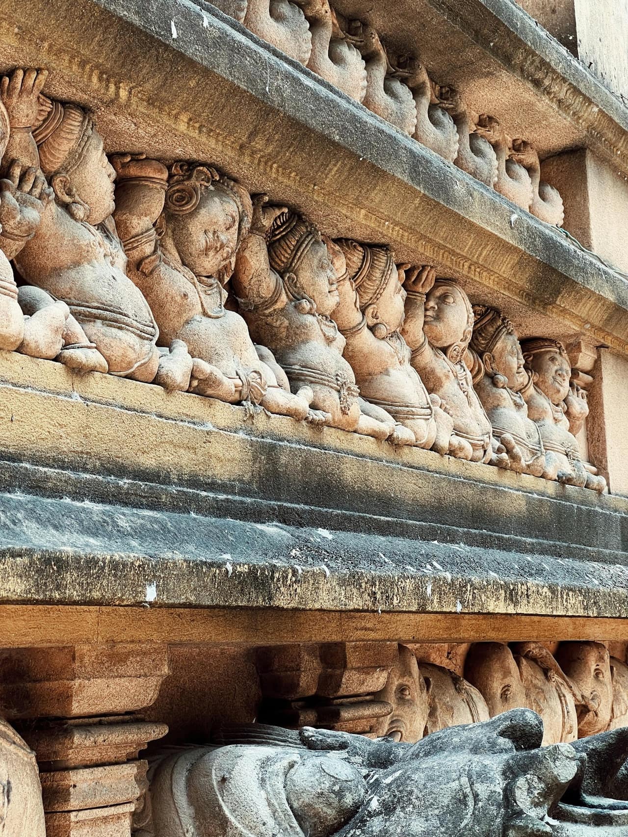 Carved stone detail at an ancient monastic site in Anuradhapura, Sri Lanka's first capital